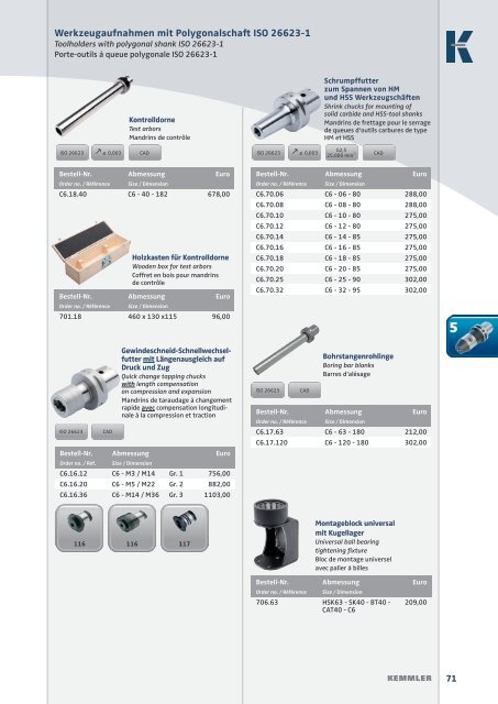 KEMMLER Pricelist 2016