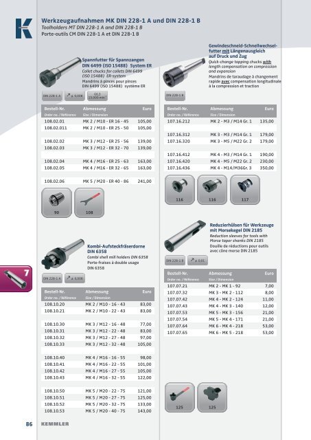 KEMMLER Pricelist 2016