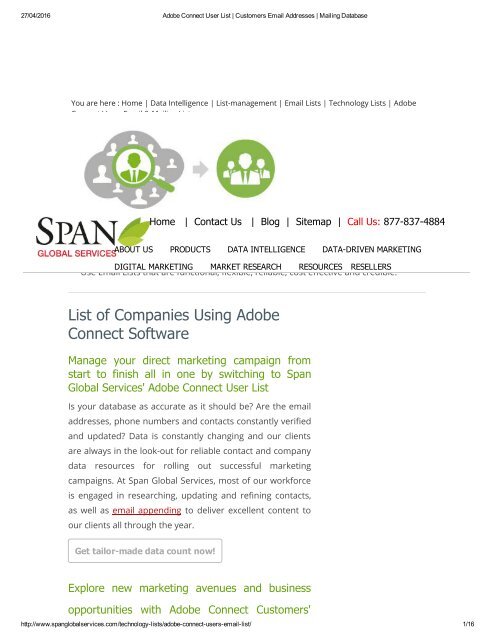 Purchase List of Adobe Connect Customers List from Span Global Services