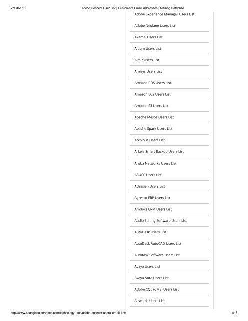 Purchase List of Adobe Connect Customers List from Span Global Services