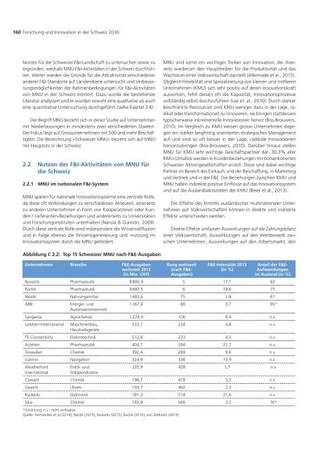 Forschung und Innovation in der Schweiz 2016