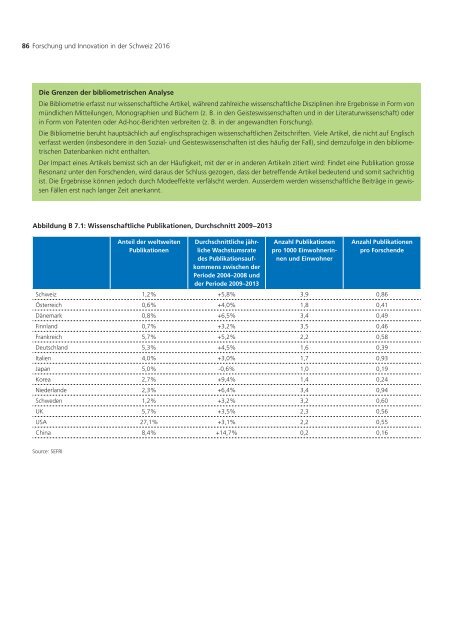 Forschung und Innovation in der Schweiz 2016