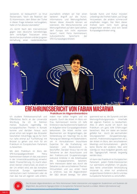 Infobrief der Europaabgeordneten Petra Kammerevert - Ausgabe: April 2016 Nr.4