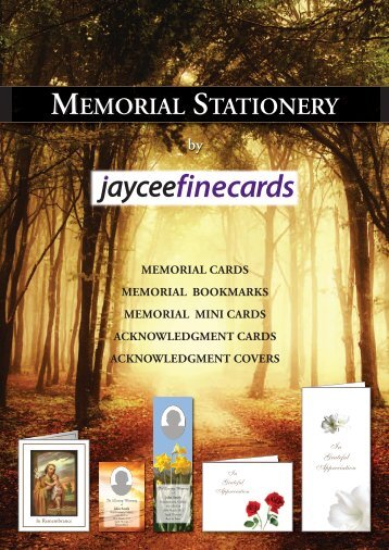 Jayceefinecards Memorial Cards Catalogue