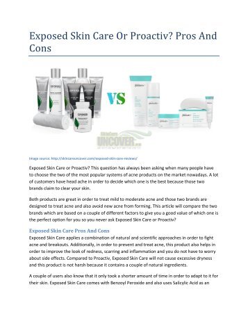 Exposed Skin Care Or Proactiv?  Pros And Cons