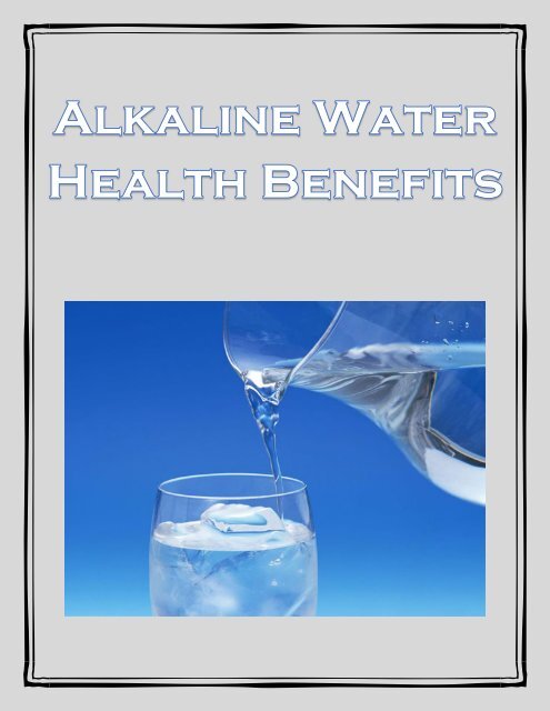 Alkaline Water Health Benefits