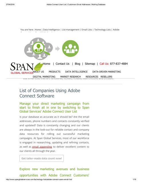 Get Tele Verified Adobe Connect Customer Lists from Span Global Services