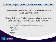 Sugar Confectionary Market is expected to grow at a CAGR of 3.76% till 2020