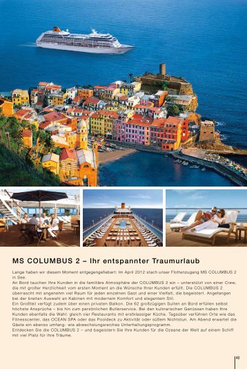 MS COLUMBUS 2 – Ihr entspannter Traumurlaub