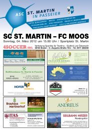 Stadionblatt – 4.März.2012.SCM-Moos - ASC St. Martin in Passeier