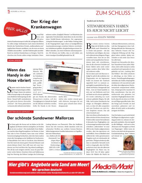 Die Inselzeitung Mallorca Mai 2016