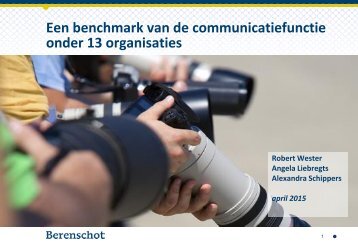 Een benchmark van de communicatiefunctie onder 13 organisaties