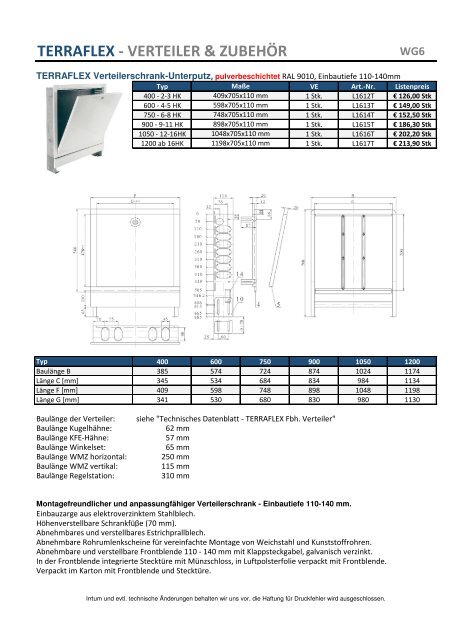 TERRAFLEX WG6 Verteilertechnik