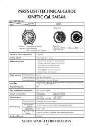 PARTS CATALOGUE/TECHN ICAL GUIDE - Seiko