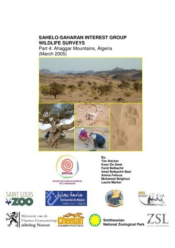 sahelo-saharan interest group wildlife surveys - Cheetah ...