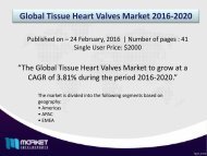 Strategic Analysis on Global Tissue Heart Valves Market Forecast to 2020