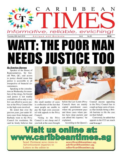 Caribbean Times 99th issue - Thursday 28th April 2016