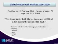 Global Water Bath Market to grow at a CAGR of 5.85% during the period 2016-2020