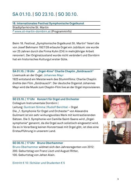 Kultur- und Veranstaltungskalender Oktober 2011