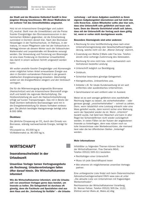 Gemeindeblatt Nr.26 vom 30.juni 2006