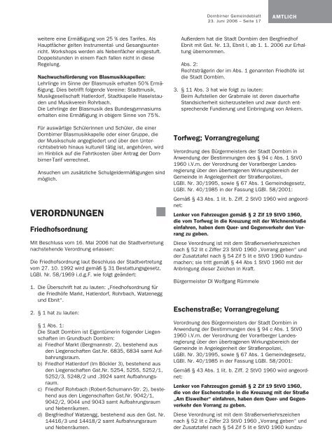 Gemeindeblatt Nr.25 vom 23.juni 2006