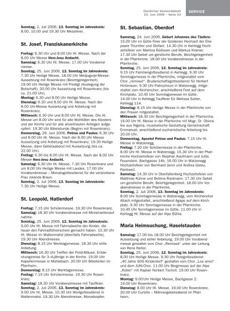 Gemeindeblatt Nr.25 vom 23.juni 2006