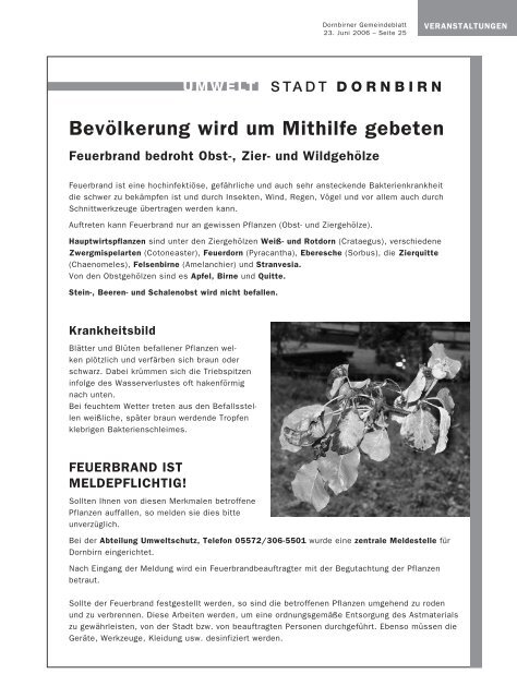 Gemeindeblatt Nr.25 vom 23.juni 2006