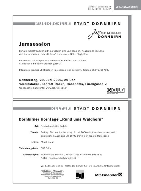 Gemeindeblatt Nr.25 vom 23.juni 2006