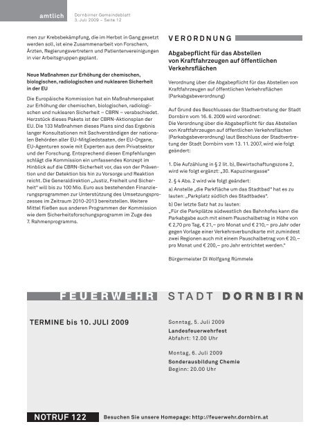 Gemeindeblatt - Dornbirn Online