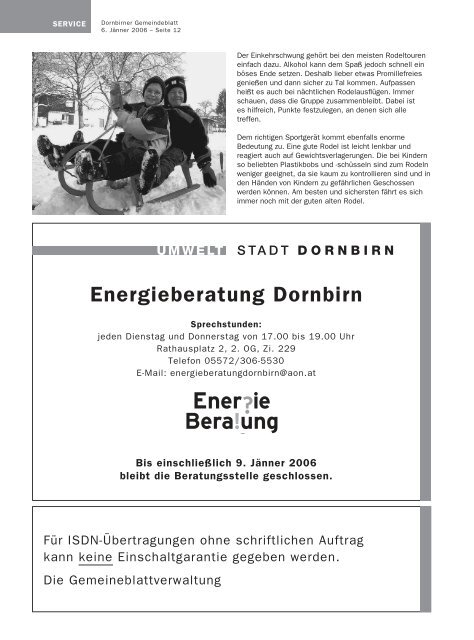 Gemeindeblatt Nr. 01 vom 06. J