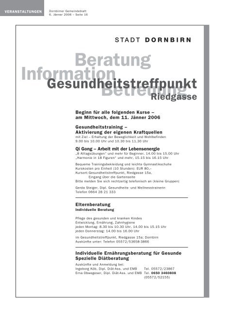Gemeindeblatt Nr. 01 vom 06. J