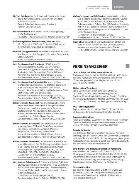 Gemeindeblatt Nr. 01 vom 06. J