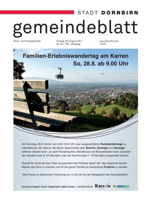 Familien-Erlebniswandertag am Karren So, 28.8. ab 9.00 Uhr