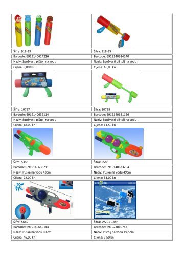 Pištolji na vodu i ostali ljetni artikli