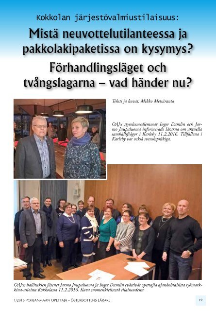 Pohjanmaan Opettaja 1/2016