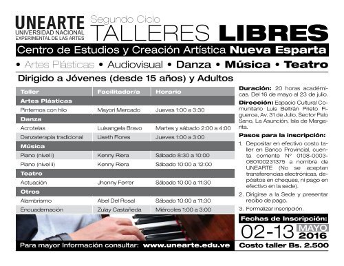 TALLERES LIBRES