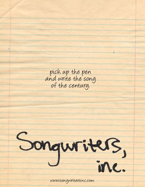 songwriters,inc. magazine