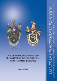 PREVENTION DIAGNOSIS AND MANAGEMENT OF COLORECTAL ANASTOMOTIC LEAKAGE