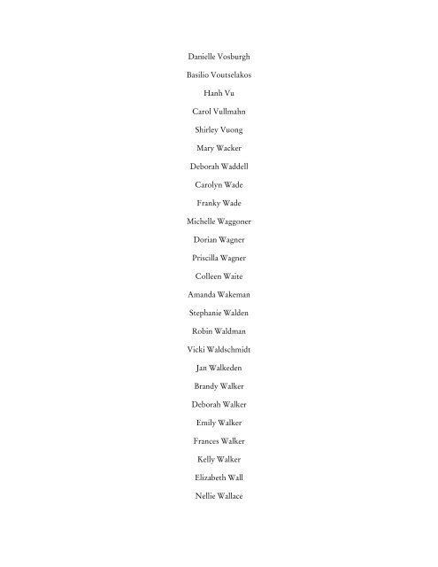 2011 Donor List - World Vets