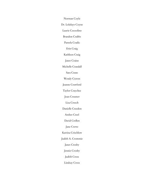 2011 Donor List - World Vets