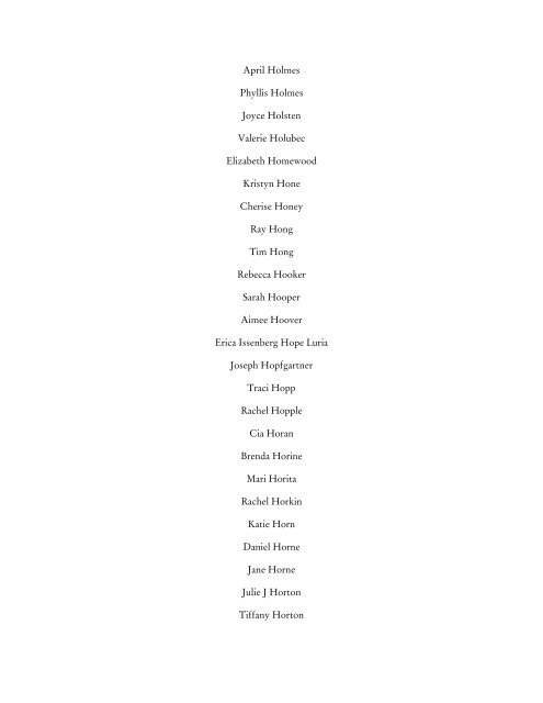 2011 Donor List - World Vets