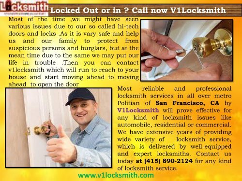 Door Lock Repair San Francisco CA|v1locksmith