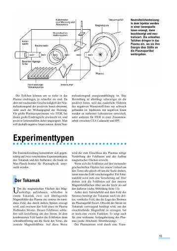 Experimenttypen - Max-Planck-Institut für Plasmaphysik