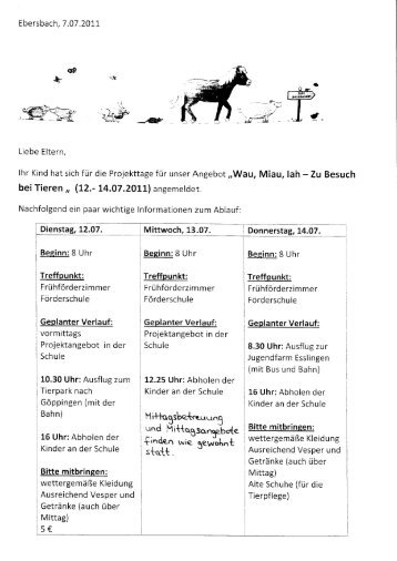 Wau, Miau, Iah - Zu Besuch bei Tieren - Hardtschule Ebersbach