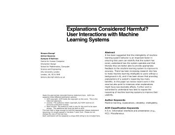 Explanations Considered Harmful? User Interactions with Machine Learning Systems