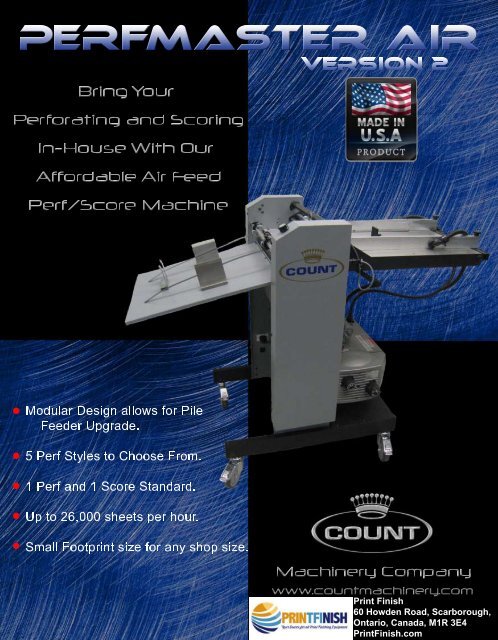 Perfmaster Air V3 Perforating Scoring Machine By Printfinish Com