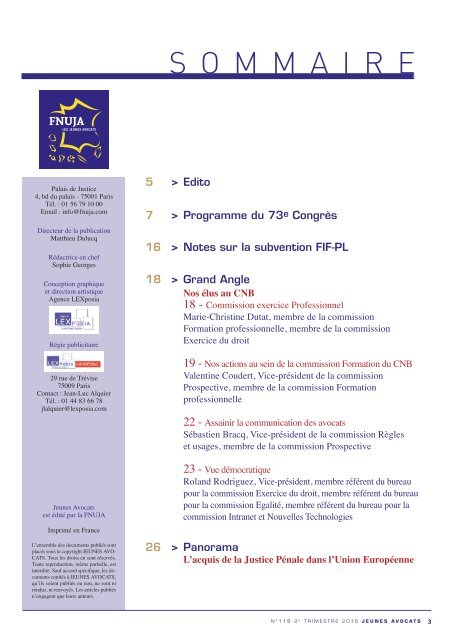 JEUNES AVOCATS MAGAZINE 118 - SPECIAL CONGRES