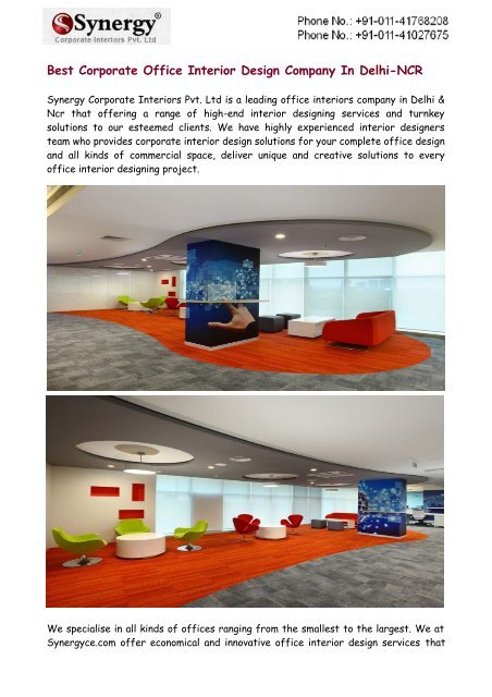 Best Corporate Office Interior Design Company In Delhi Ncr
