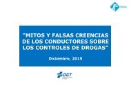 “MITOS Y FALSAS CREENCIAS DE LOS CONDUCTORES SOBRE LOS CONTROLES DE DROGAS”