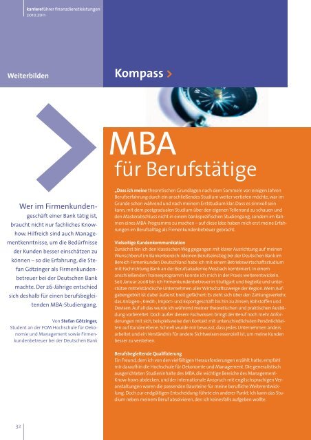 Die neue Finanzberatung - Karrierefuehrer.de